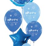 Zetaw balonów PARTY GO Happy Birthday, 90cm, 6 szt., niebieskie (opakowanie 12 szt.)