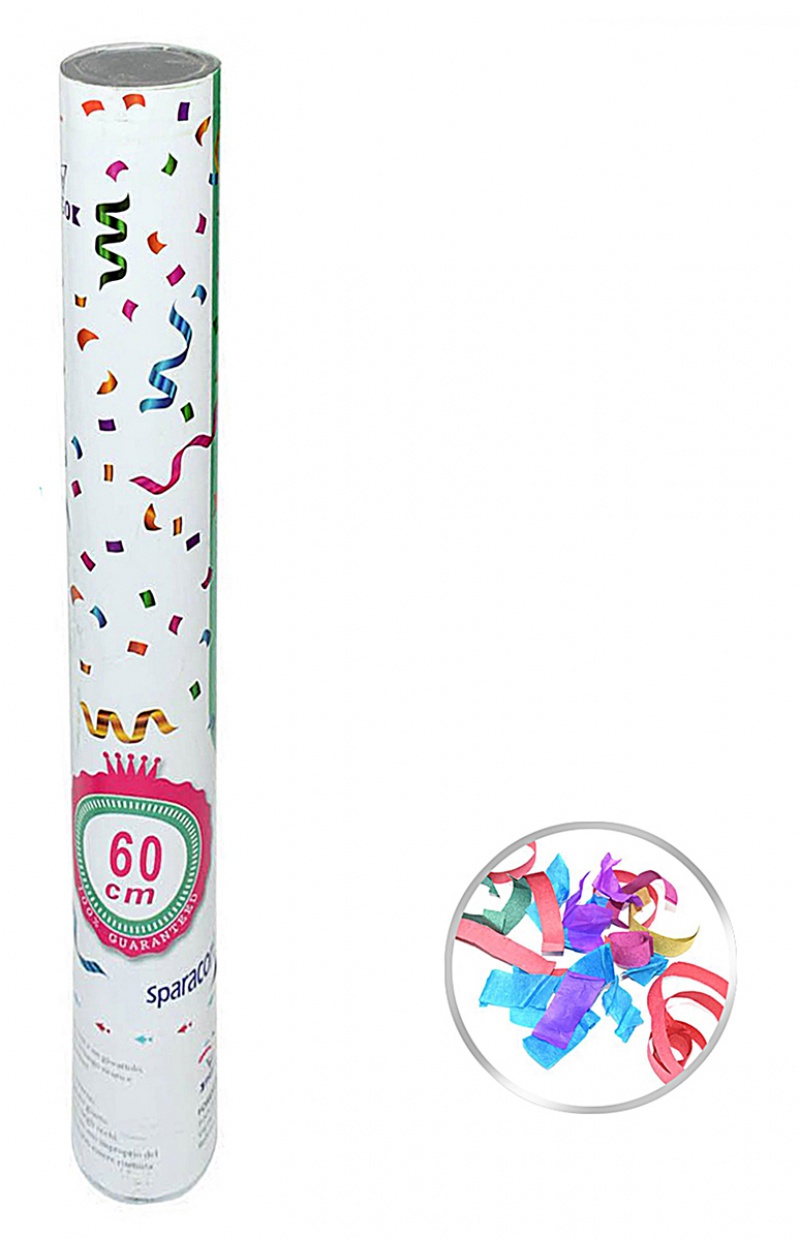 Tuba konfetti PARTY GO, 60cm, 12 szt,mix kolorów (opakowanie 12 szt.) - obrazek 1