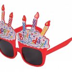Okulary PARTY GO Happy Birthday, 15cm, mix kolorów (opakowanie 12 szt.)