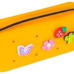 Piórnik silikonowy GIMBOO, z 4 przypinkami, 200x60x75mm, pomarańczowy