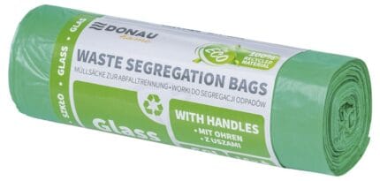 Worki do segregacji odpadów DONAU HOME, z uszami, szkło, 60l, 16 szt., zielone
