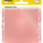 Przezroczyste karteczki samoprzylepne POST-IT Transparent Notes (600-1TRSPO), 73x73mm, 36 kart., pastelowe pomarańczowe