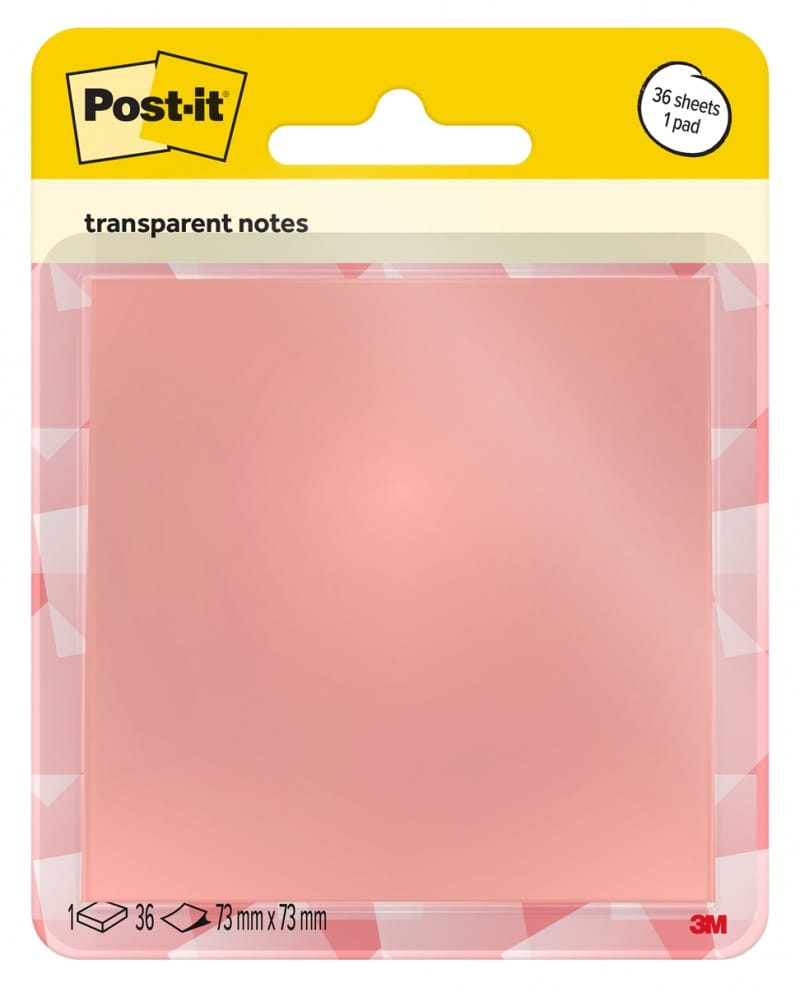 400236-411523-przezroczyste_karteczki_samoprzylepne_post_i-800w Przezroczyste karteczki samoprzylepne POST-IT Transparent Notes (600-1TRSPO), 73x73mm, 36 kart., pastelowe pomarańczowe - obrazek 1