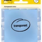 Przezroczyste karteczki samoprzylepne POST-IT Transparent Notes (600-1TRSPB), 73x73mm, 36 kart., pastelowe niebieskie