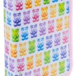 Piórnik szkolny GIMBOO, z wyposażeniem, 1 komora, 1 przekładka, Colorful Teddy Bears, pastelowy różowy