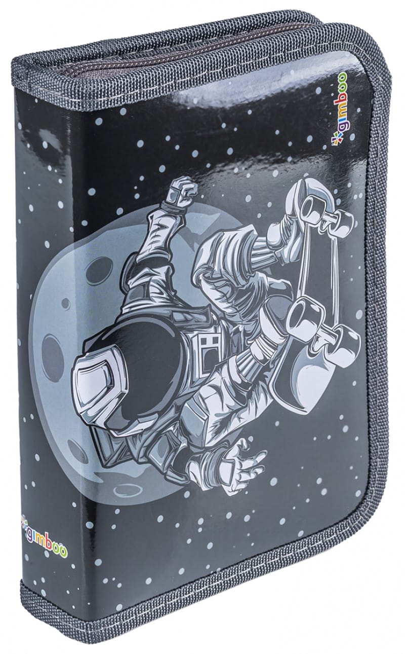 400297-409867-piornik_szkolny_gimboo_z_wyposazeniem_1_komo-800w Piórnik szkolny GIMBOO, z wyposażeniem, 1 komora, 1 przekładka, Astronaut, czarny - obrazek 1
