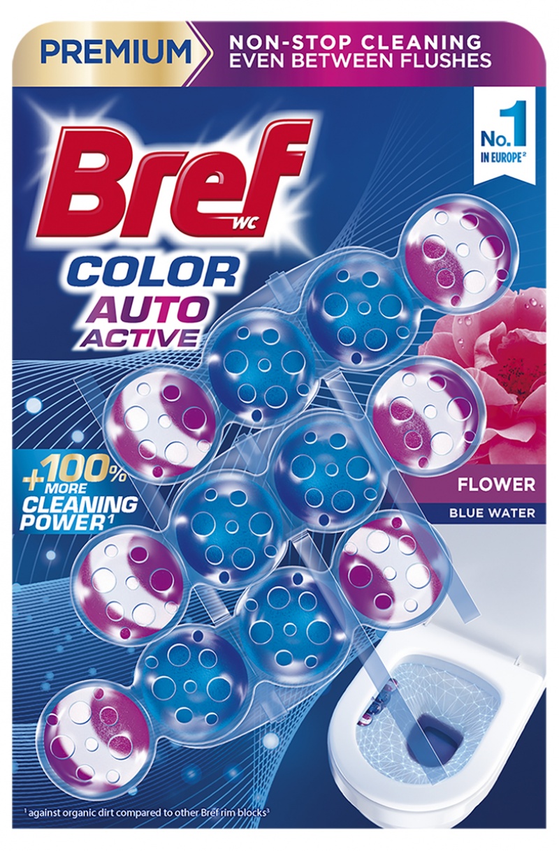 400484-411490-kulki_myjaco_zapachowe_do_toalet_bref_color_-800w Kulki myjąco-zapachowe do toalet BREF Color Auto Active Flower, barwiące, 3x50g - obrazek 1