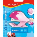 Zszywacz KEYROAD Mini+zszywki, zszywa do 20 kartek, pakowane na displayu, mix kolorów