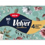 Chusteczki kosmetyczne VELVET Excellence, 4-warstwowe, 90 listków, białe