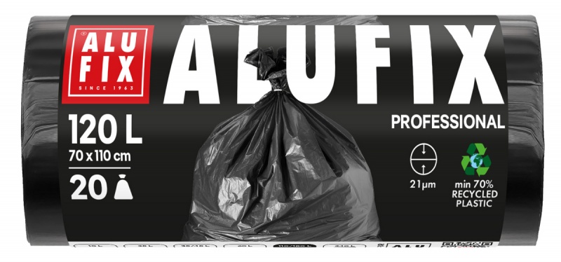 401487-412262-worki_na_smieci_alufix_professional_ldpe_70x-800w Worki na śmieci ALUFIX Professional, LDPE, 70x110cm, 21 μm, 120l, 20 szt., czarne - obrazek 1