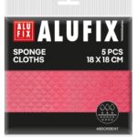 Ściereczki gąbkowe ALUFIX Professional, 18x18cm, 5 szt., różowe