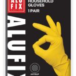 Rękawiczki domowe lateksowe ALUFIX Professional, 30g, rozmiar M, żółte