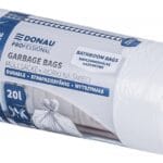 Worki na śmieci DONAU PROFESSIONAL, wytrzymałe, mocne, łazienkowe, z uszami, 20l, 30 szt., białe