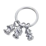 Brelok TROIKA Three Monkeys, 3 charmsy, metal, srebrny