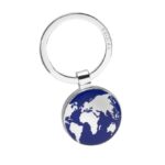 Brelok TROIKA Around The World, emaliowany metal, niebiesko-srebrny