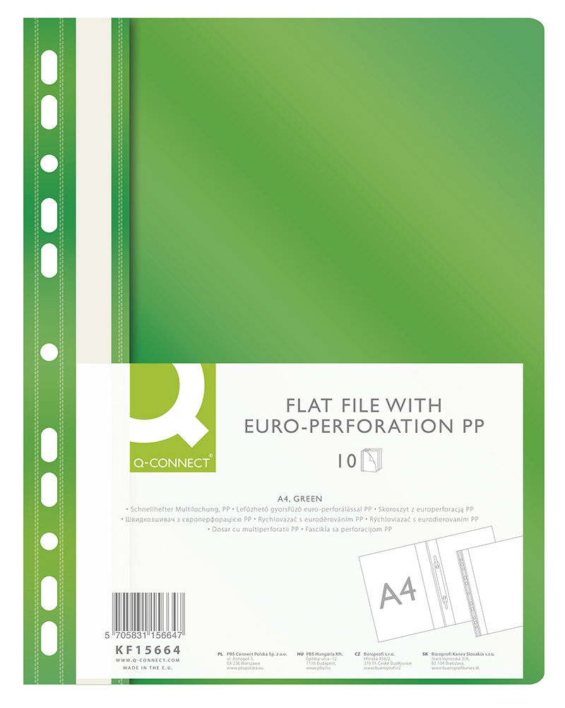 71533-16791-skoroszyt_q_connect_pp_a4_standard_120_170mikr-800w Skoroszyt Q-CONNECT, PP, A4, standard, 120/170mikr., wpinany, zielony (opakowanie 10 szt.) - obrazek 1