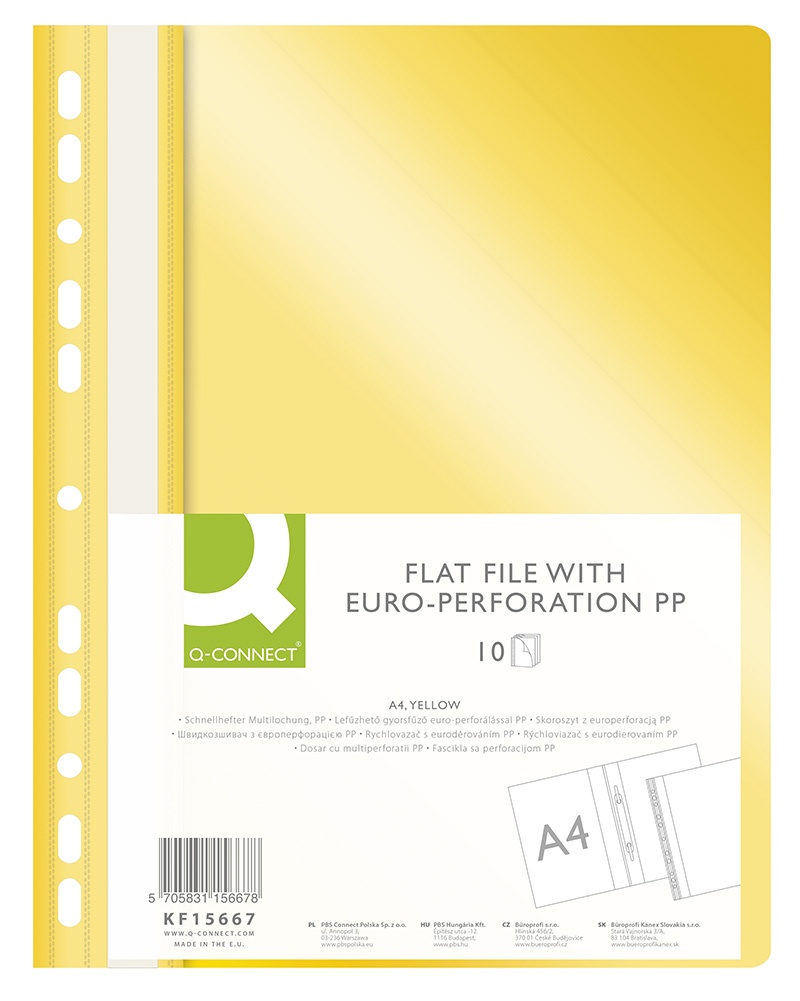 71539-16794-skoroszyt_q_connect_pp_a4_standard_120_170mikr-800w Skoroszyt Q-CONNECT, PP, A4, standard, 120/170mikr., wpinany, żółty (opakowanie 10 szt.) - obrazek 1