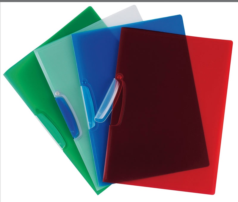 71596-16781-skoroszyt_q_connect_z_plastikowym_klipsem_pp_a-800w Skoroszyt Q-CONNECT z plastikowym klipsem, PP, A4, 520mikr., transparentny zielony (opakowanie 25 szt.) - obrazek 1