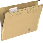 Teczka zawieszkowa Q-CONNECT z boczkami, karton, A4, 250gsm, jasnobrązowa (opakowanie 25 szt.)