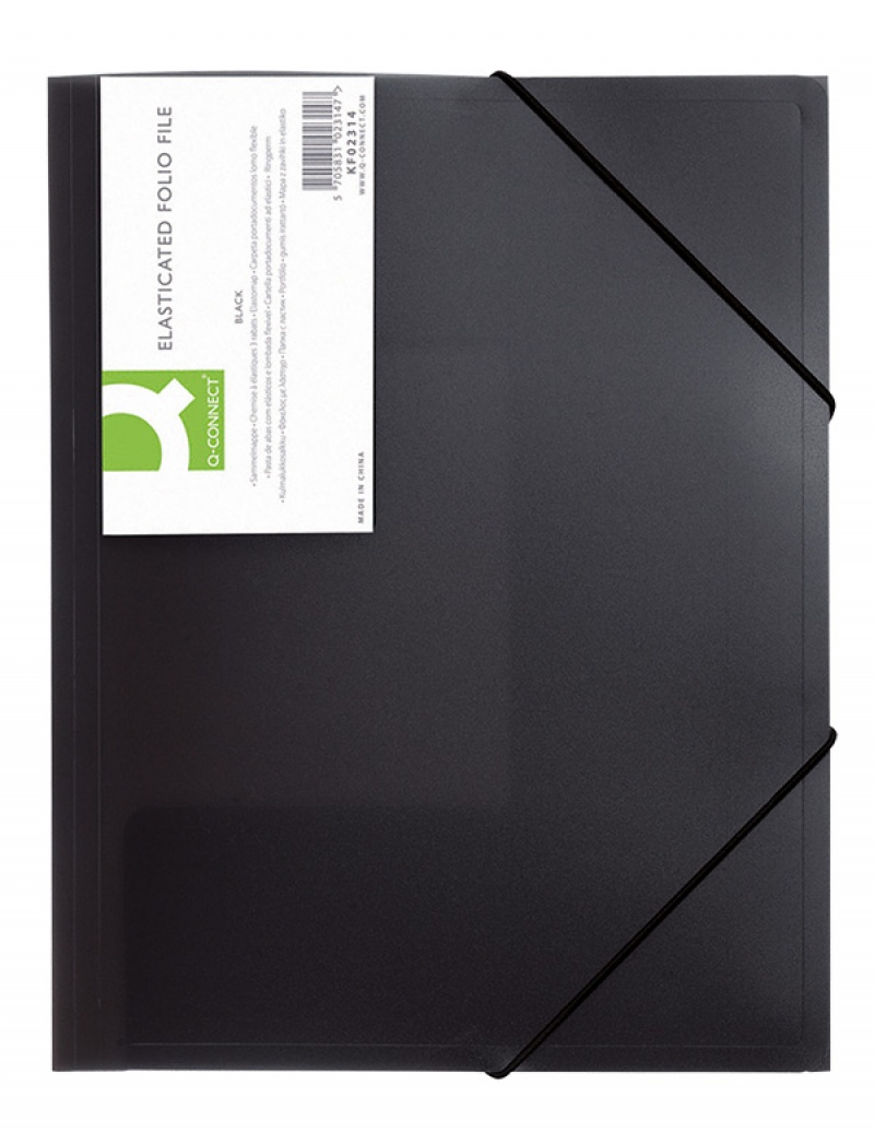 72797-16851-teczka_z_gumka_q_connect_pp_a4_400mikr_3_skrz_-800w Teczka z gumką Q-CONNECT, PP, A4, 400mikr., 3-skrz., transparentna czarna - obrazek 1