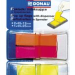 Zakładki indeksujące DONAU, PP, 12x45mm/25x45mm, 2x40/1x50 kart., mix kolorów