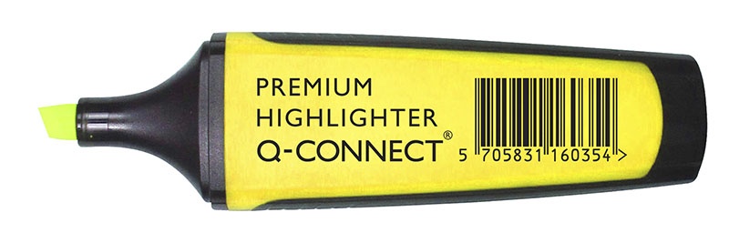 74683-17158-zakreslacz_fluor_q_connect_premium_2_5mm_linia-800w Zakreślacz fluor. Q-CONNECT Premium, 2-5mm (linia), gumowana rękojeść, żółty (opakowanie 10 szt.) - obrazek 1