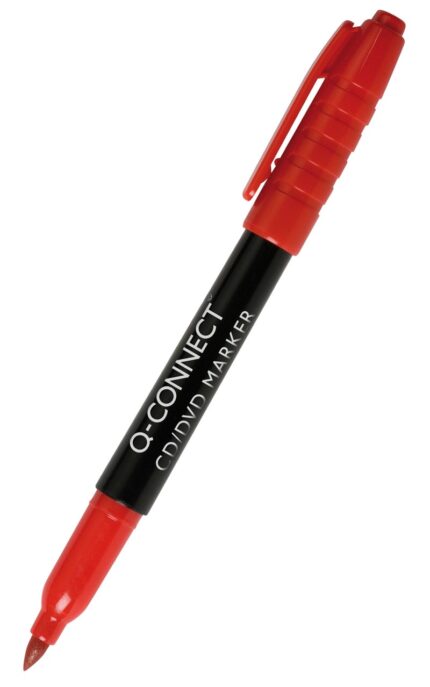 Marker do płyt CD/DVD Q-CONNECT, 1mm (linia), czerwony (opakowanie 10 szt.)