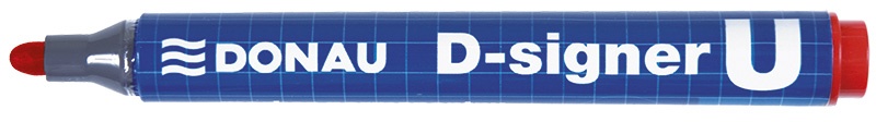 74735-13954-marker_permanentny_donau_d_signer_u_okragly_2_-800w Marker permanentny DONAU D-Signer U, okrągły, 2-4mm (linia), czerwony (opakowanie 10 szt.) - obrazek 1