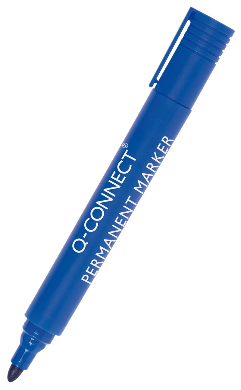 74756-17191-marker_permanentny_q_connect_okragly_1_5_3mm_l-800w Marker permanentny Q-CONNECT, okrągły, 2-3mm (linia), niebieski (opakowanie 10 szt.) - obrazek 1