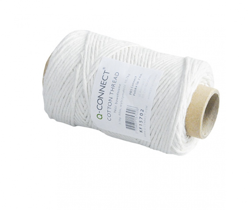 77198-17225-nici_bawelniane_q_connect_nablyszczane_100g_80-800w Nici bawełniane Q-CONNECT,100g, 80m, białe - obrazek 1
