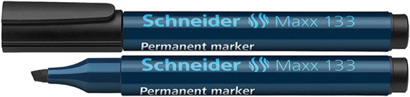 81651-23991-marker_permanentny_schneider_maxx_133_sciety_1-800w Marker permanentny SCHNEIDER Maxx 133, ścięty, 1-4mm, czarny (opakowanie 10 szt.) - obrazek 1