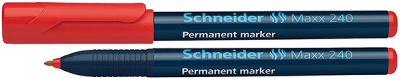 Marker permanentny SCHNEIDER Maxx 240, 1-2mm, czerwony (opakowanie 10 szt.) - obrazek 1