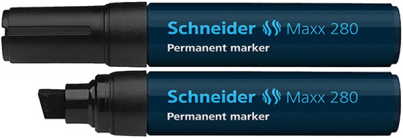 81672-24012-marker_permanentny_schneider_maxx_280_sciety_4-800w Marker permanentny SCHNEIDER Maxx 280, ścięty, 4-12mm, czarny - obrazek 1