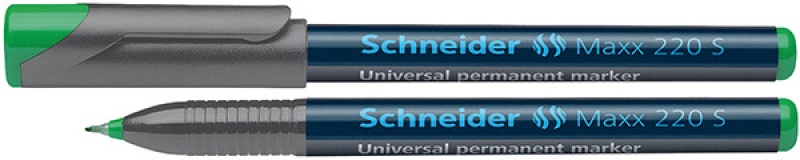 Foliopis permanentny SCHNEIDER Maxx 220 S, 0,4mm, zielony (opakowanie 10 szt.) - obrazek 1