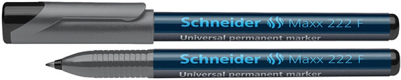 Foliopis permanentny SCHNEIDER Maxx 222, F, 0,7mm, czarny (opakowanie 10 szt.) - obrazek 1