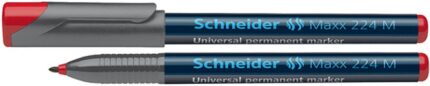 Foliopis permanentny SCHNEIDER Maxx 224, M, 1,0mm, czerwony (opakowanie 10 szt.)