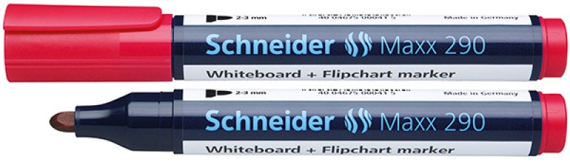 81701-24041-marker_do_tablic_schneider_maxx_290_okragly_2_-800w Marker do tablic SCHNEIDER Maxx 290, okrągły, 2-3mm, czerwony (opakowanie 10 szt.) - obrazek 1