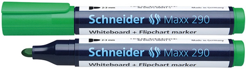 81703-24043-marker_do_tablic_schneider_maxx_290_okragly_2_-800w Marker do tablic SCHNEIDER Maxx 290, okrągły, 2-3mm, zielony (opakowanie 10 szt.) - obrazek 1