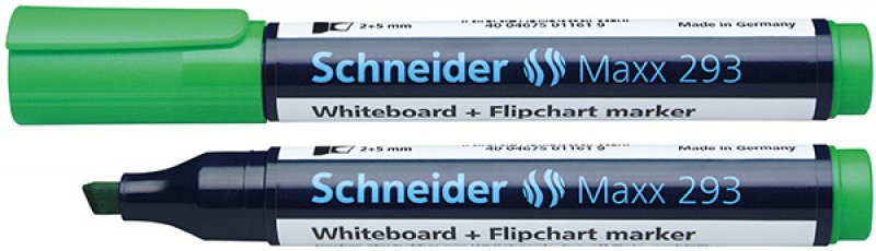 81708-24048-marker_do_tablic_schneider_maxx_293_sciety_2_5-800w Marker do tablic SCHNEIDER Maxx 293, ścięty, 2-5mm, zielony (opakowanie 10 szt.) - obrazek 1