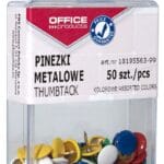 Pinezki kolorowe OFFICE PRODUCTS, w pudełku, 50szt., mix kolorów