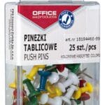 Pinezki kolorowe beczułki OFFICE PRODUCTS, w pudełku, 25szt., mix kolorów
