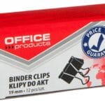 Klipy do dokumentów OFFICE PRODUCTS, 19mm, 12szt., czarne