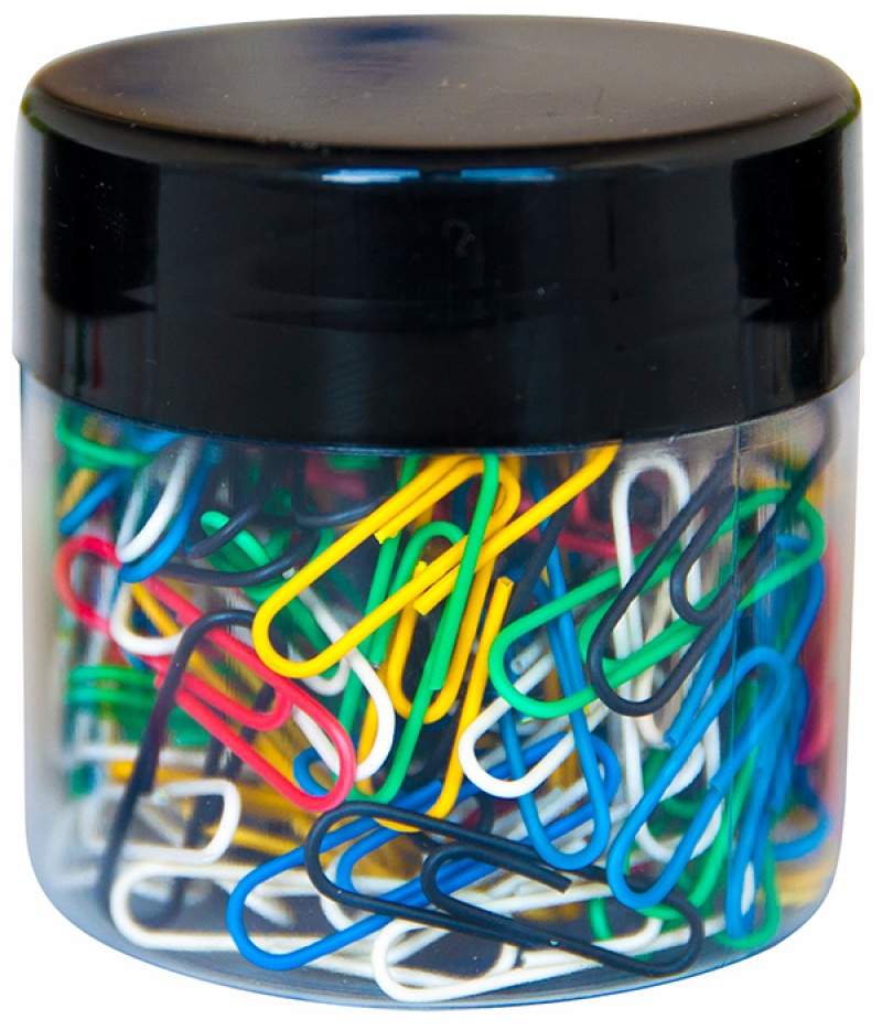 83666-17029-spinacze_okragle_q_connect_26mm_150szt_w_plast-800w Spinacze okrągłe Q-CONNECT, 28mm, 150szt., w plastikowym słoiku, mix kolorów - obrazek 1