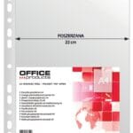 Koszulki na dokumenty OFFICE PRODUCTS, poszerzane, PP, A4, groszkowe, 90mikr., 50szt.