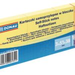 Bloczek samoprzylepny DONAU, 38x51mm, 1x100 kart., jasnożółty (opakowanie 36 szt.)